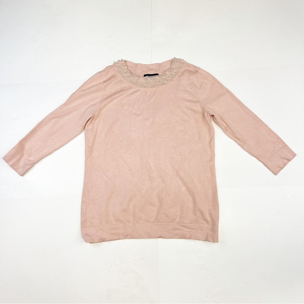 Karl Lagerfeld Pearl Neck Sweater Size Small